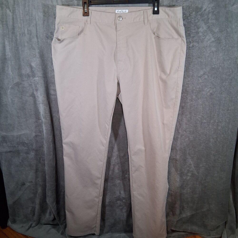 Peter Millar Pants Mens 40x32 Beige Khaki EB66 Casual Golf Slim Straight